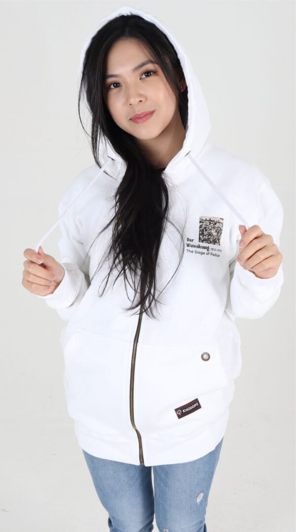 Rhodope Zipper Hoodie The white king - Gambar 4