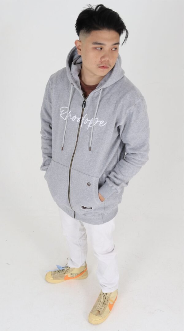 Rhodope Zipper Hoodie Evolving grey - Gambar 4